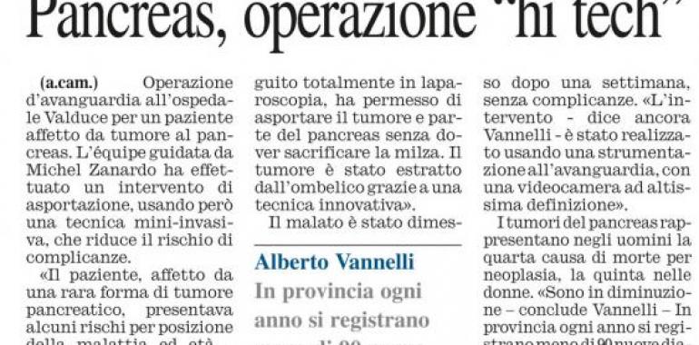 Pancreas, operazione "hi tech"